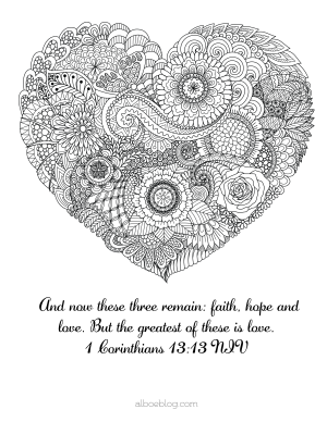 Valentine's Day Coloring Page - 1 Corinthians 13:13